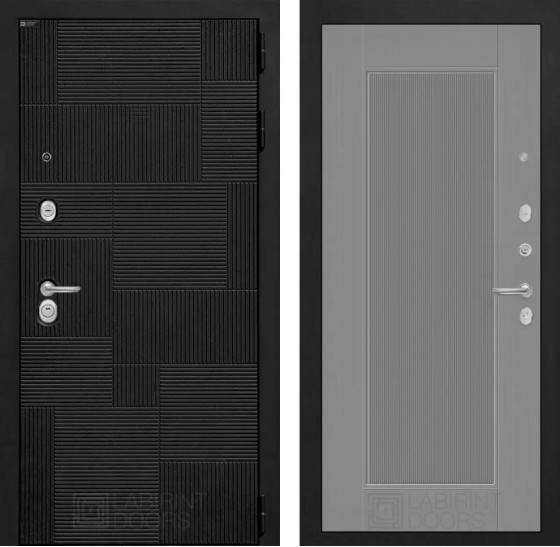 Входная дверь PAZL 30 - Серый рельеф софт | Современная MDF панель 10 мм, цвет 