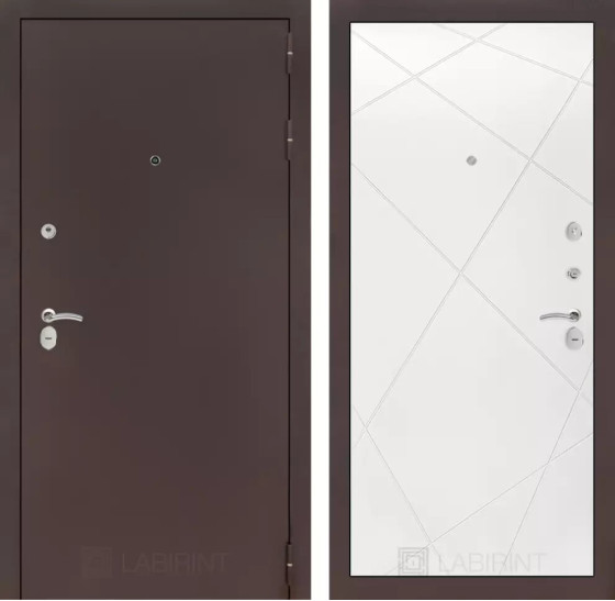 Входная дверь CLASSIC антик медный 24 - Белый софт | Металл с практичным покрытием 