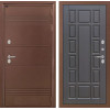 Входная дверь Термо Лайт 12 - Венге | Металлическая отделка с давлением и фигурным наличником