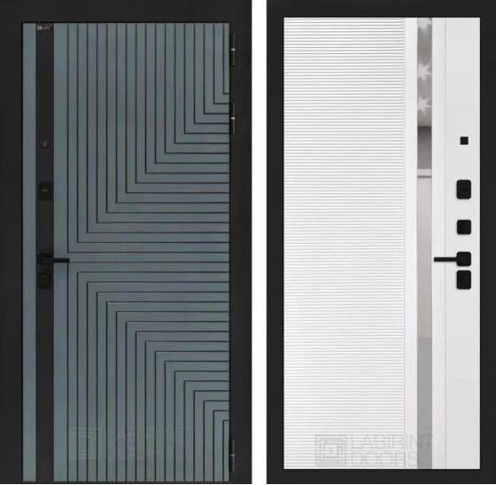 Входная дверь CREDOR 31 - Белый софт, зеркальная вставка с тонировкой | Фрезерованная МДФ панель 10 мм, цвет 