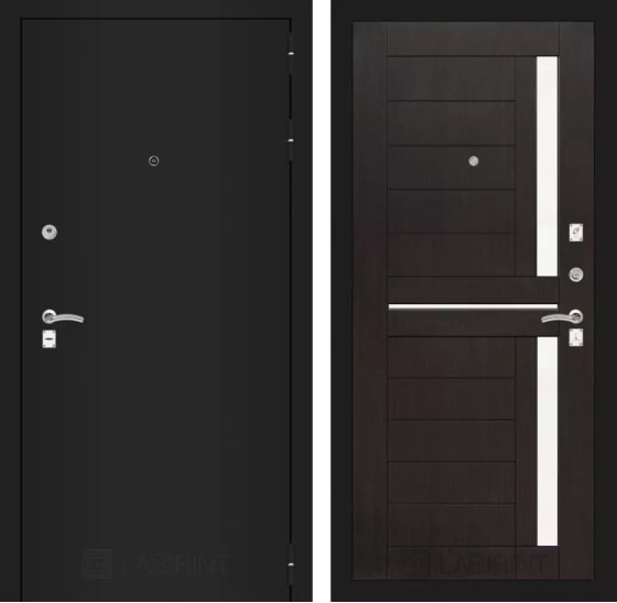 Входная дверь CLASSIC шагрень черная 02 - Венге | Металл с практичным покрытием 