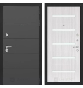 Входная дверь ART 01 - Сандал белый, стекло белое