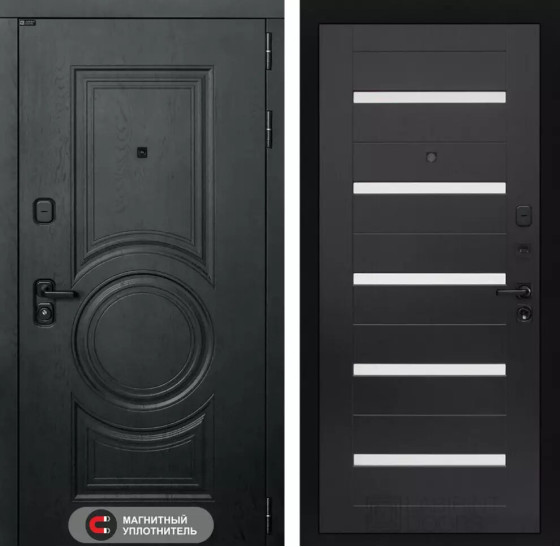 Входная дверь GRAND 01 - Венге, стекло белое | Стильная декоративная MDF панель 16 мм с наличником, цвет 