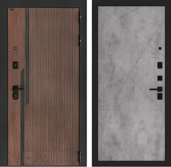 Входная дверь KARMINA 24 - Бетон светлый | Фрезерованная МДФ панель 10 мм, цвет 