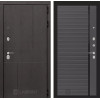 Входная дверь URBAN 22 - Графит софт, черная вставка | Стильная декоративная MDF панель 10 мм с наличником, цвет 