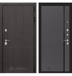 Входная дверь URBAN 22 - Графит софт, черная вставка