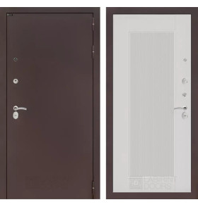 Входная дверь CLASSIC антик медный 30 - Белый рельеф софт