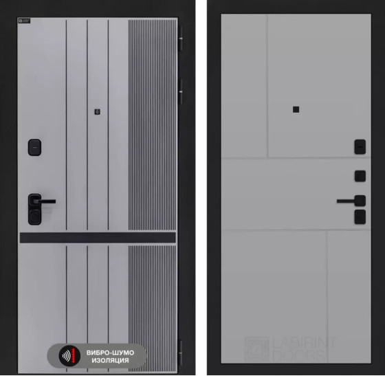 Входная дверь SKYLAB 21 - Грей софт | Фрезерованная МДФ панель 10 мм, цвет 