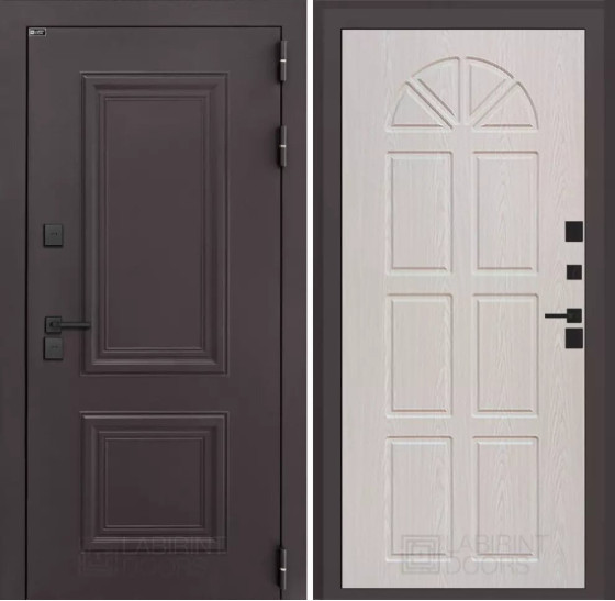 Входная дверь Полярис лайт 15 - Алмон 25 | Металлическая отделка методом давления на полотне, 960х2050 мм (внешний 1130х2130 мм), 880х2050 мм (внешний 1050х2130 мм)