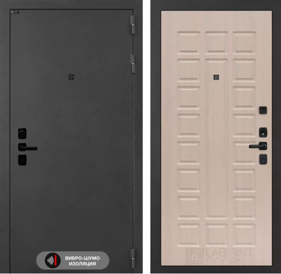 Входная дверь ACUSTICLAB 04 - Беленый дуб | Металл с матовым покрытием 