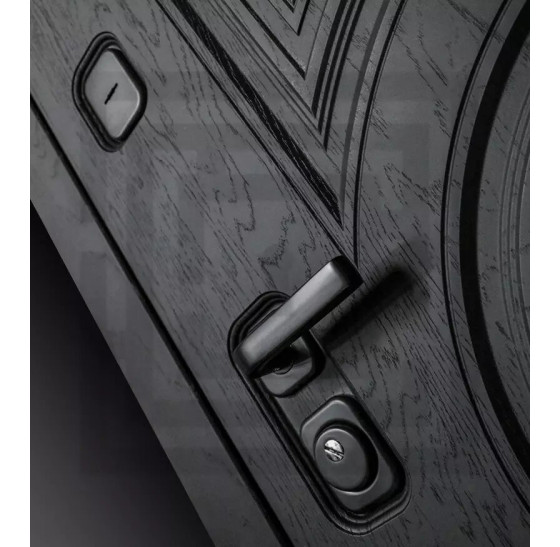 Входная дверь GRAND 20 - Бетон темный, зеркальные вставки | Стильная декоративная MDF панель 16 мм с наличником, цвет 