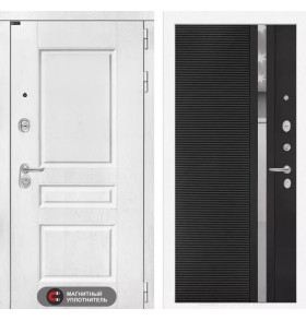 Входная дверь VERSAL 31 - Черный кварц, зеркальная вставка с тонировкой