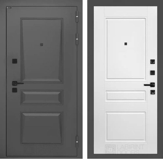 Входная дверь Орлеан 03 - Белый софт | Металлическая отделка методом давления на полотне