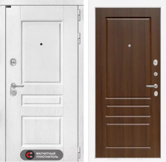 Входная дверь VERSAL 03 - Орех бренди | Классическая MDF панель 16 мм с наличником, цвет 