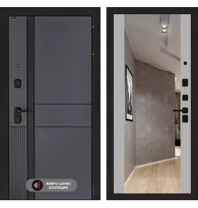Входная дверь EVOLAB с Зеркалом Максимум - Грей софт