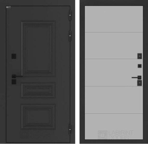 Входная дверь Аляска Лайт 13 - Грей софт | Металлическая отделка методом давления на полотне
