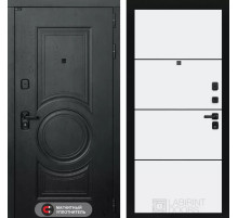 Входная дверь GRAND 25 - Белый софт, черный молдинг