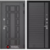 Входная дверь Нью-Йорк 22 - Графит софт, черная вставка | Декоративная MDF панель 16 мм с наличником, цвет 