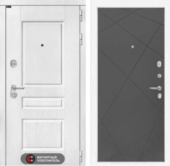 Входная дверь VERSAL 24 - Графит софт | Классическая MDF панель 16 мм с наличником, цвет 