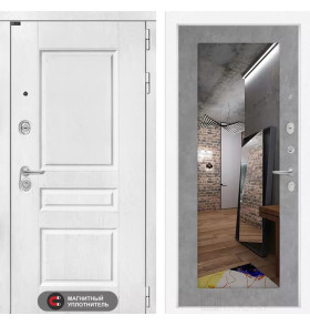 Входная дверь VERSAL с Зеркалом 18 - Бетон светлый