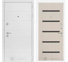 Входная дверь Трендо 01 - Беленый дуб, стекло черное