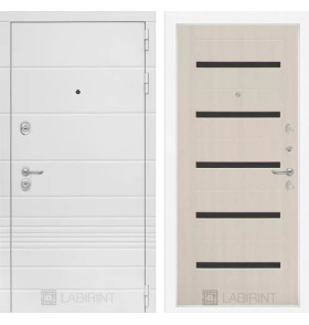 Входная дверь Трендо 01 - Беленый дуб, стекло черное