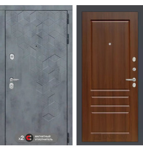 Входная дверь Бетон 03 - Орех бренди