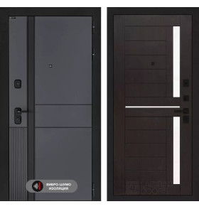 Входная дверь EVOLAB 02 - Венге, стекло белое