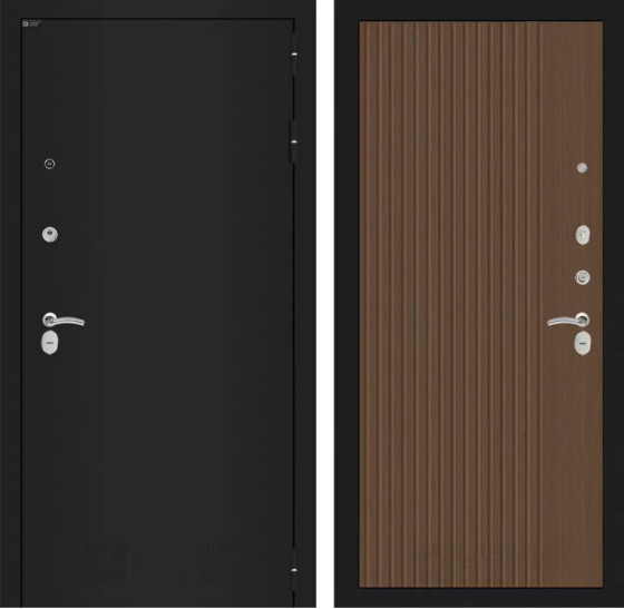 Входная дверь CLASSIC шагрень черная 29 - Дуб кантри темный | Металл с практичным покрытием 