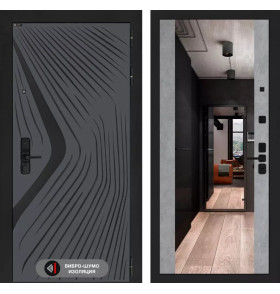 Входная дверь LEOLAB с Зеркалом Максимум - Бетон светлый