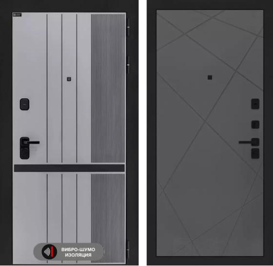 Входная дверь SKYLAB 24 - Графит софт | Фрезерованная МДФ панель 10 мм, цвет 