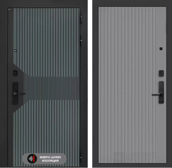 Входная дверь Смартлаб 29 - Серый рельеф софт | Фрезерованная МДФ панель 10 мм, цвет 