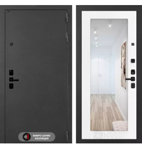 Входная дверь ACUSTICLAB с Зеркалом 18 - Белое дерево