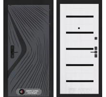 Входная дверь LEOLAB 01 - Белое дерево, стекло черное