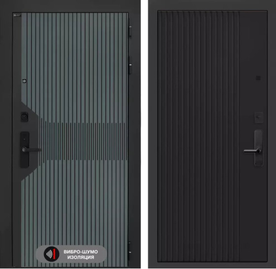 Входная дверь Смартлаб 29 - Черный кварц | Фрезерованная МДФ панель 10 мм, цвет 