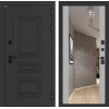 Входная дверь Аляска Лайт с Зеркалом Максимум - Грей софт | Металлическая отделка методом давления на полотне