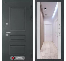 Входная дверь Атлантик с зеркалом Максимум - Сандал белый