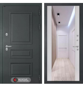 Входная дверь Атлантик с зеркалом Максимум - Сандал белый