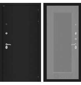 Входная дверь CLASSIC шагрень черная 30 - Серый рельеф софт