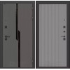 Входная дверь CARBON 29 - Серый рельеф софт | Декоративная MDF панель 10 мм с черным стеклом фацет, цвет 