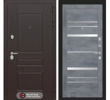 Входная дверь Мегаполис 20 - Бетон темный, зеркальные вставки