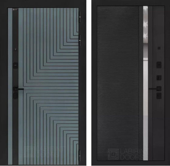 Входная дверь CREDOR 31 - Черный кварц, зеркальная вставка с тонировкой | Фрезерованная МДФ панель 10 мм, цвет 