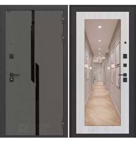 Входная дверь CARBON с Зеркалом 18 - Сандал белый