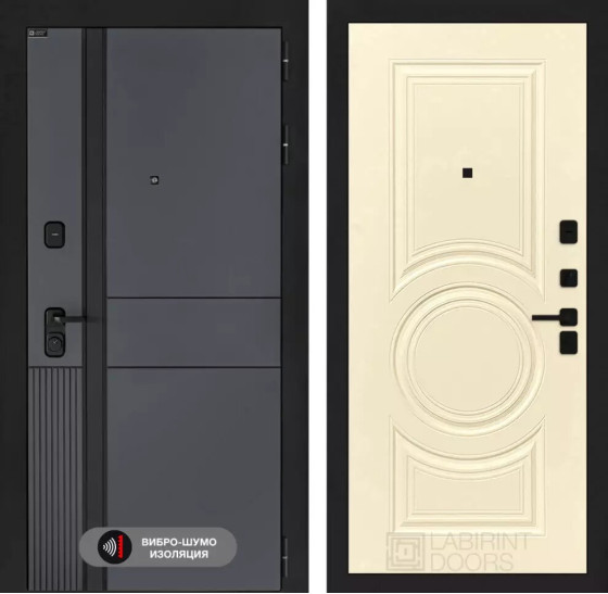 Входная дверь EVOLAB 23 - Шампань софт | Фрезерованная МДФ панель 10 мм, цвет 