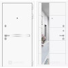 Входная дверь Лайн WHITE с Зеркалом 19 - Белый софт | Металл с покрытием 