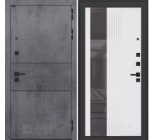 Входная дверь INFINITY с Зеркалом 32 тонированным - Белый рельеф софт