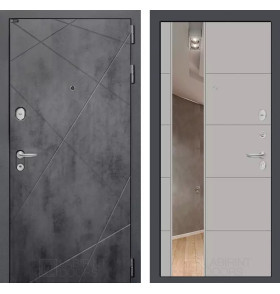 Входная дверь LOFT с Зеркалом 19 - Грей софт