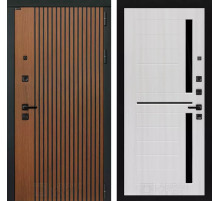 Входная дверь STORM 02 - Сандал белый, стекло черное