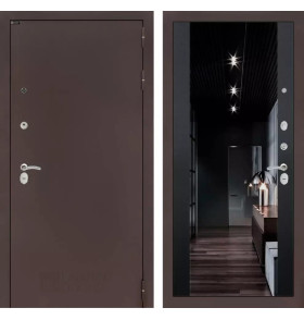 Входная дверь CLASSIC антик медный с Зеркалом тонированным Максимум - Черный кварц