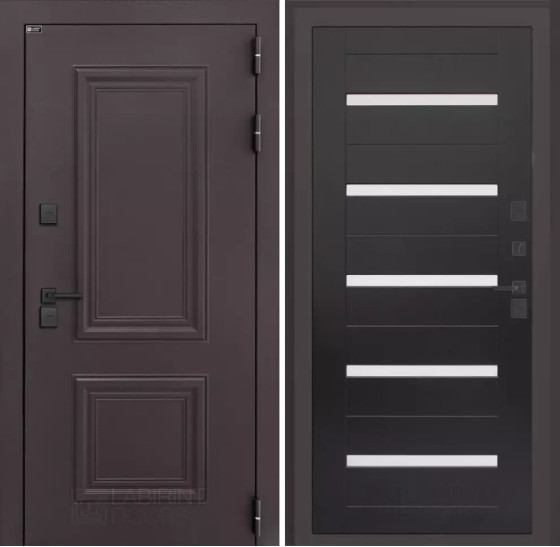 Входная дверь Полярис лайт 01 - Венге, стекло белое | Металлическая отделка методом давления на полотне, 960х2050 мм (внешний 1130х2130 мм), 880х2050 мм (внешний 1050х2130 мм)